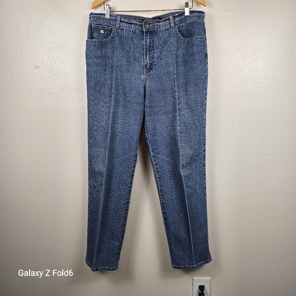 Gloria Vanderbilt Amanda Jeans Women’s 16 Blue Stretch Denim Classic —‎ Flaws
